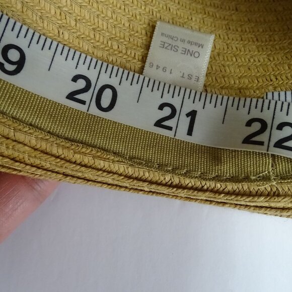 Cato Straw Fedora Woven Hat Tan Women One Size Flower Accents Vacay Beach - Picture 7 of 7